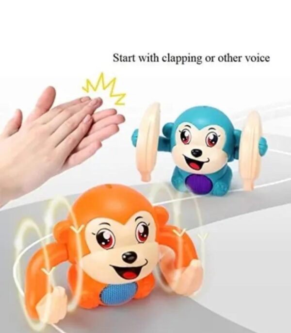 Banana Monkey Dancing Toy with Touch & Voice Sensor – Rolling Electric Monkey with Sound & Light Effects for Kids - Image 3
