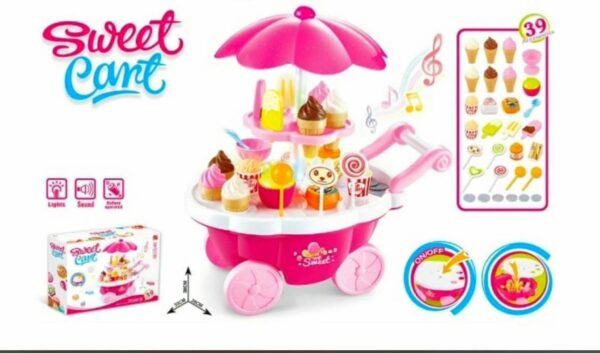 Flipzonia Kids Sweet Shop Toy Cart with 39 Accessories