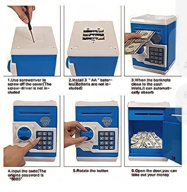Flipzonia Smart ATM Piggy Bank for Kids with Password Lock - Image 3