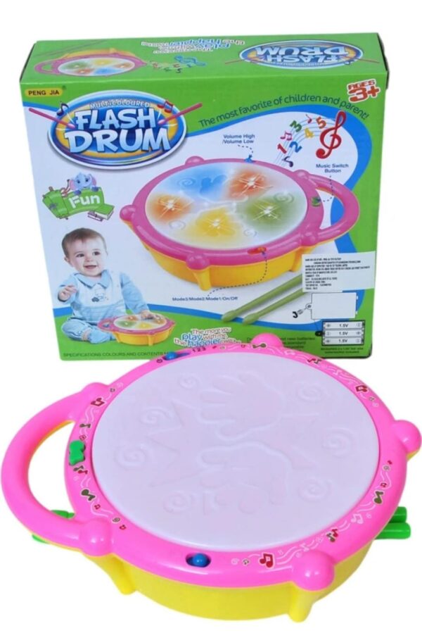 Flipzonia Pink Kids Drum Set with Real Sounds