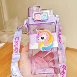 500ml Pink Leak-Proof Sipper Bottle with Straw & Adjustable Strap – for Kids
