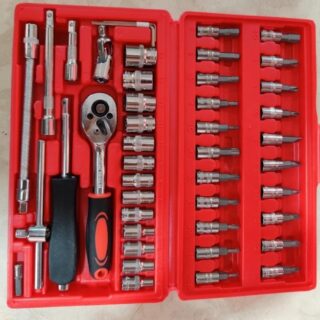 🔧 46Pcs Socket Wrench Set 1/4" – Complete Metric Tool Kit for Home & Car Repair