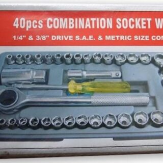 🔧 40Pcs Socket Wrench Tool Kit – Complete Power Tool Accessory Set for Home & Car Repair