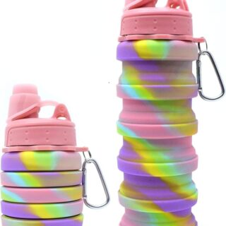 Multicolor Silicone Collapsible Water Bottle – Foldable, Leak-Proof & Portable