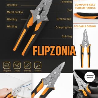 12-in-1 Multifunctional Folding Wire Stripper Pliers – Professional Electrician Cable Cutter & Wire Stripping Tool