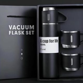Premium Vacuum Flask Gift Set – 500ml Bottle with 2 Insulated Cups