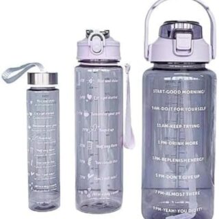 Motivational Water Bottle with Time Marker – 300ml, 900ml, 2000ml | Leakproof BPA-Free Hydration Tracker