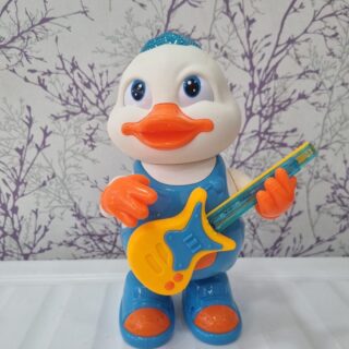 Dancing Duck Toy with Guitar – Musical Light & Sound Toy for Kids – Interactive Battery Operated Duck Figure (Multicolor, Medium Size)