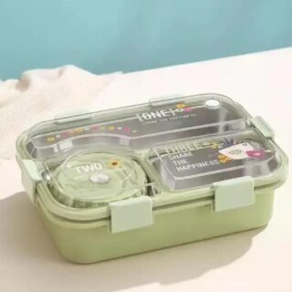 Premium Leak-Proof Stainless Steel Lunch Box with Removable Compartments – 3-in-1 Bento Style Tiffin